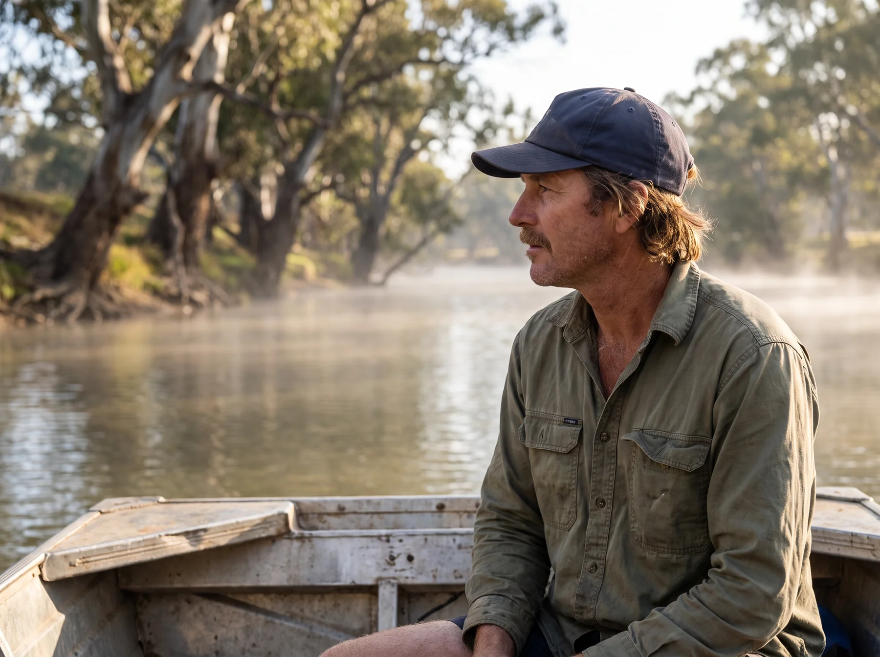 Fictional journal narrator at a riverside